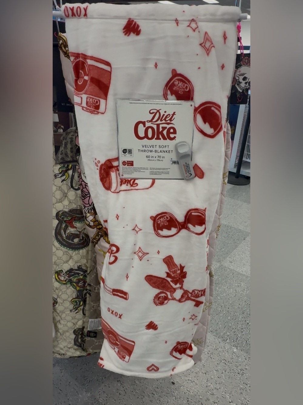 Diet Coke Girlie Velvet Soft Plush Throw Blanket “Just for the Taste of it” Glam